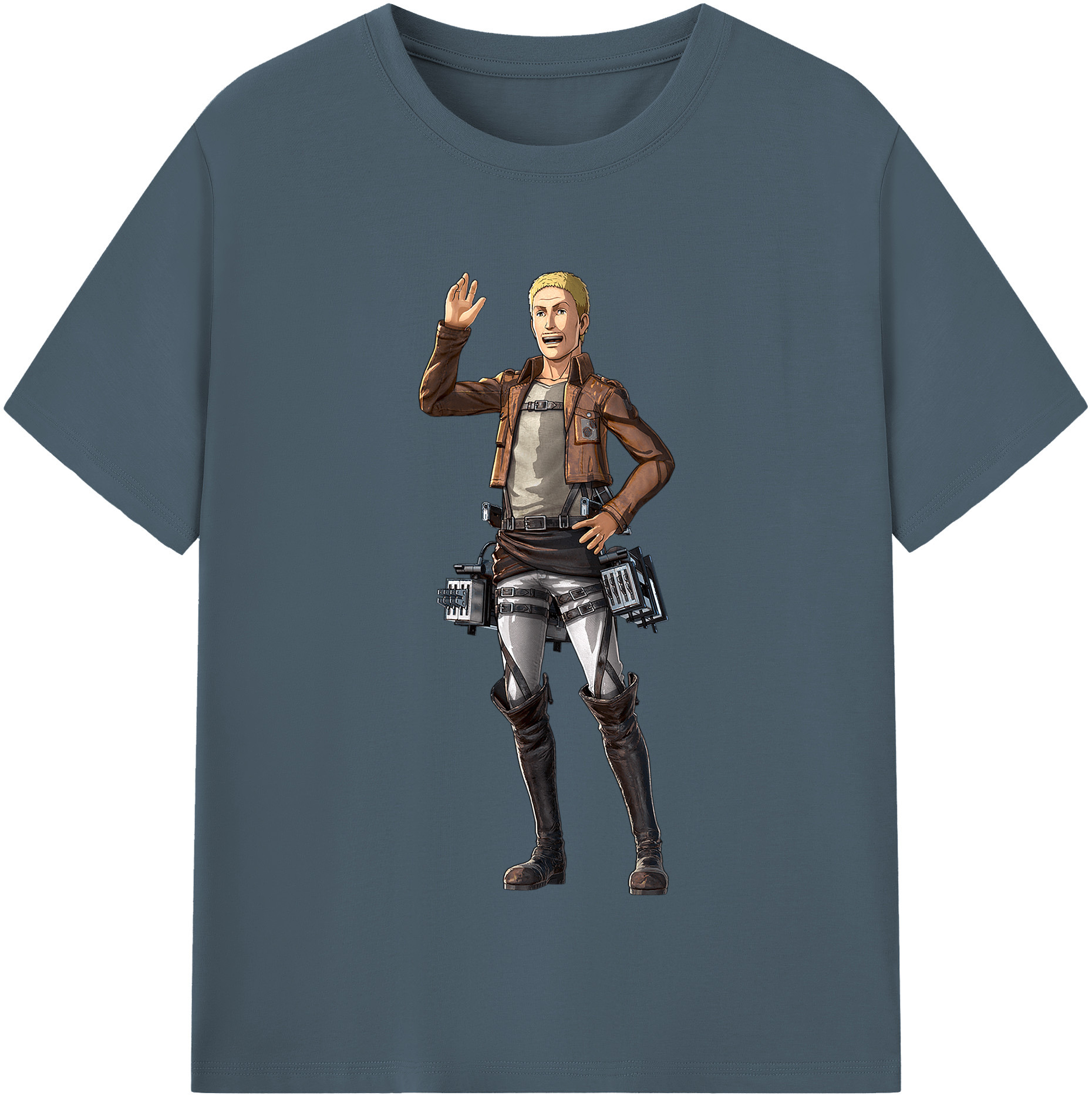 （画像用） 進撃の巨人 ハンネス Attack on Titan Hannes 綿100％半袖Tシャツ（フロントプリント）